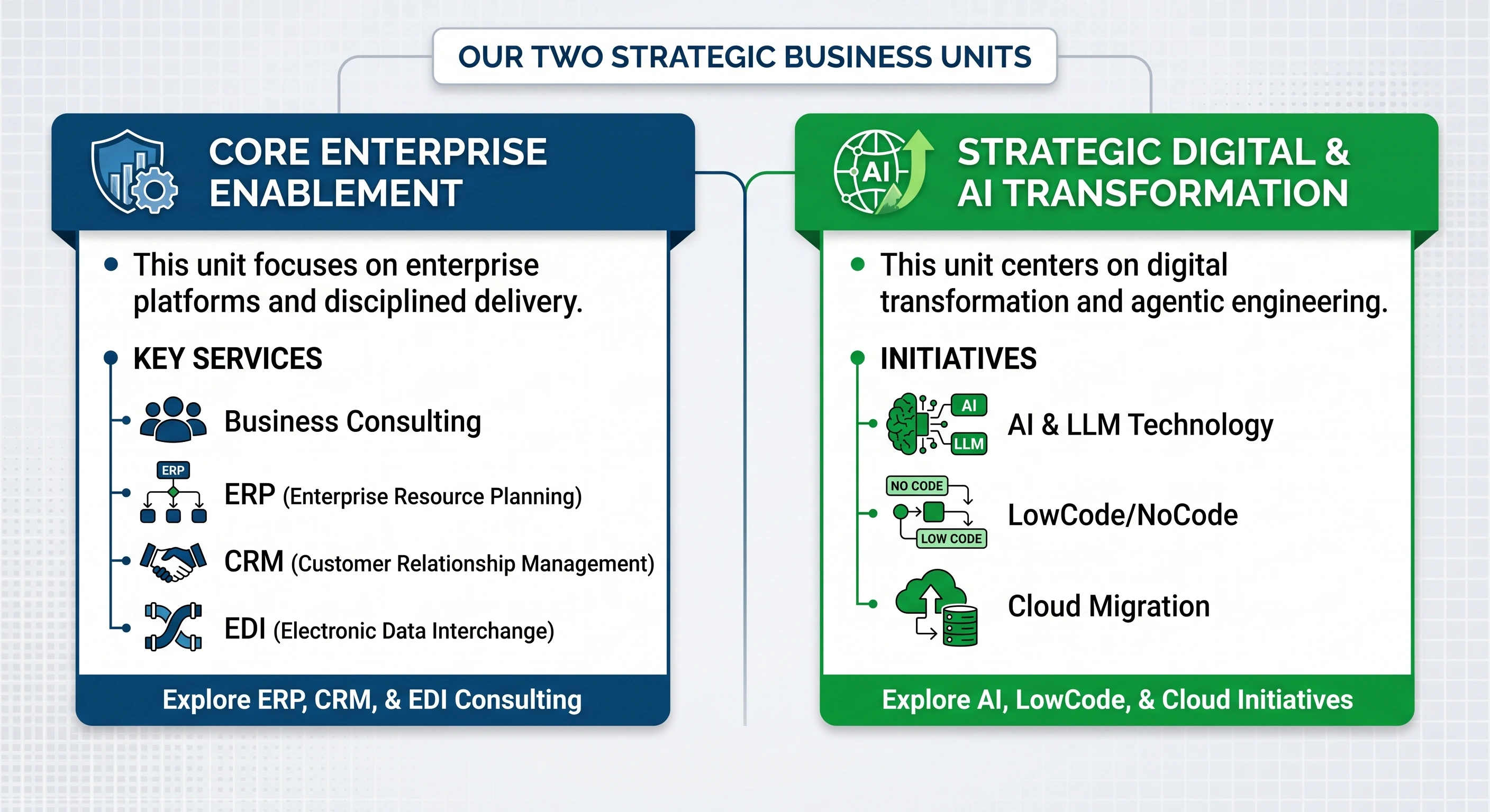 Operating Through Two Strategic Business Units